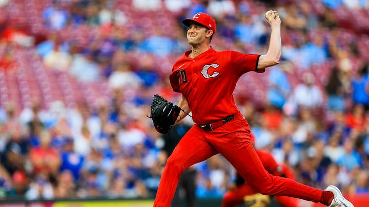 Sep 19, 2026; Cincinnati, Ohio, USA; Cincinnati Reds starting pitcher Nick Lodolo (40) pitches against the Chicago Cubs in the first inning at Great American Ball Park. Mandatory Credit: Katie Stratman-Imagn Images