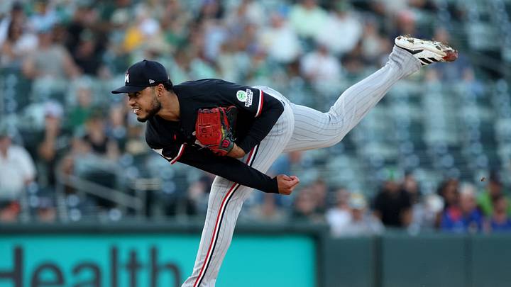 Aug 25, 2026; West Sacramento, California, USA; Minnesota Twins starting pitcher Taj Bradley (26) throws a pitch against the Athletics during the first inning at Sutter Health Park. Mandatory Credit: Dennis Lee-Imagn Images Aug 25, 2026; West Sacramento, California, USA; Minnesota Twins starting pitcher Taj Bradley (26) throws a pitch against the Athletics during the first inning at Sutter Health Park. Mandatory Credit: Dennis Lee-Imagn Images