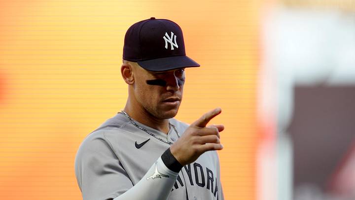 Mar 28, 2026; San Francisco, California, USA; New York Yankees right fielder Aaron Judge (99) walks towards the dugout after the Yankees defeated the San Francisco Giants at Oracle Park. Mandatory Credit: Cary Edmondson-Imagn Images