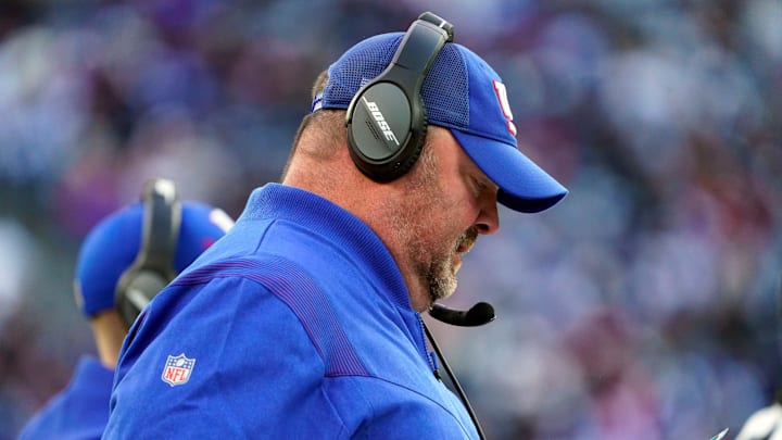 New York Giants offensive coordinator Freddie Kitchens in the second half at MetLife Stadium. The Giants fall to the Cowboys, 21-6, on Sunday, Dec. 19, 2021, in East Rutherford.

Nyg Vs Dal