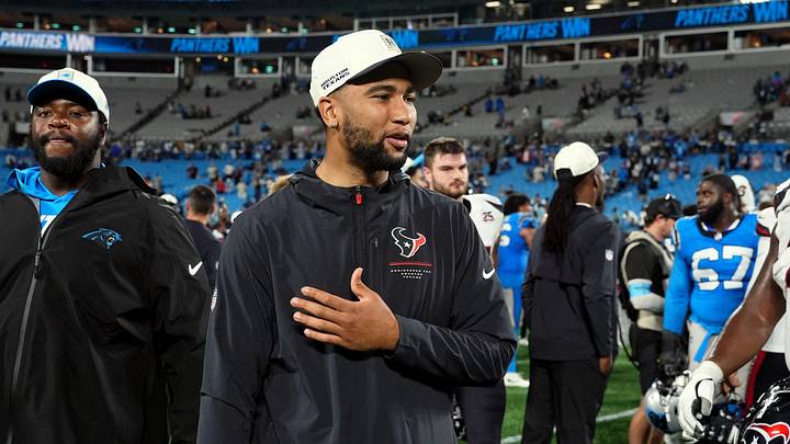 Aug 28, 2026; Charlotte, North Carolina, USA;  Houston Texans quarterback C.J. Stroud (7) walks on the field after their game against the Carolina Panthers at Bank of America Stadium.  Mandatory Credit: Jim Dedmon-Imagn Images