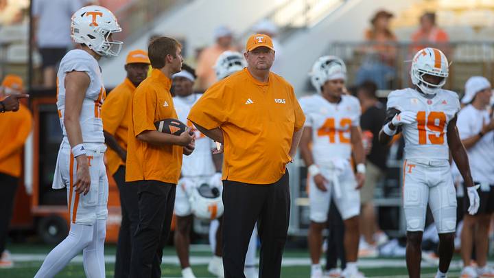 Sep 12, 2026; Atlanta, Georgia, USA; Tennessee Volunteers head coach Josh Heupel on the field before a game against the Georgia Tech Yellow Jackets at Bobby Dodd Stadium at Hyundai Field. Mandatory Credit: Brett Davis-Imagn Images Sep 12, 2026; Atlanta, Georgia, USA; Tennessee Volunteers head coach Josh Heupel on the field before a game against the Georgia Tech Yellow Jackets at Bobby Dodd Stadium at Hyundai Field. Mandatory Credit: Brett Davis-Imagn Images
