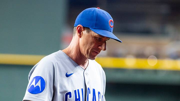 Aug 25, 2026; Phoenix, Arizona, USA; Chicago Cubs manager Craig Counsell against the Arizona Diamondbacks at Chase Field. Mandatory Credit: Mark J. Rebilas-Imagn Images