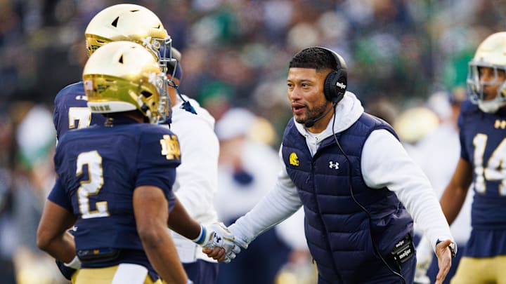 Notre Dame head coach Marcus Freeman.