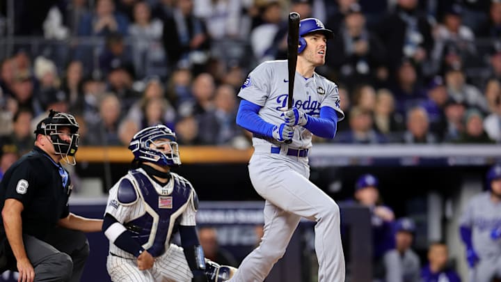Freddie Freeman hits another home run in the World Series - Los Angeles Dodgers v New York Yankees - Game 3