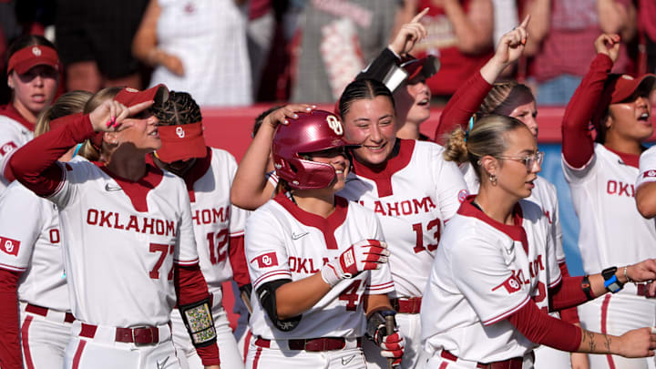 Oklahoma celebrates a win over Texas Oklahoma celebrates a win over Texas