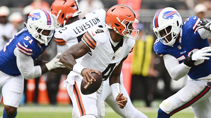 Aug 22, 2026; Cleveland, Ohio, USA; Cleveland Browns quarterback Deshaun Watson (4) scrambles during the second half against the Buffalo Bills at Huntington Bank Field. Mandatory Credit: Ken Blaze-Imagn Images Aug 22, 2026; Cleveland, Ohio, USA; Cleveland Browns quarterback Deshaun Watson (4) scrambles during the second half against the Buffalo Bills at Huntington Bank Field. Mandatory Credit: Ken Blaze-Imagn Images