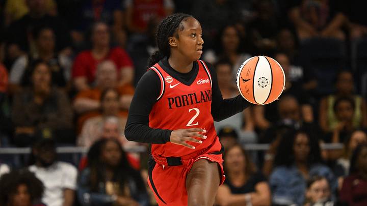 Jun 28, 2026; Washington, District of Columbia, USA; Portland Fire guard Jordan Harrison (2) dribbles the ball against the Washington Mystics during the third quarter at CareFirst Arena. Mandatory Credit: Rafael Suanes-Imagn Images Jun 28, 2026; Washington, District of Columbia, USA; Portland Fire guard Jordan Harrison (2) dribbles the ball against the Washington Mystics during the third quarter at CareFirst Arena. Mandatory Credit: Rafael Suanes-Imagn Images