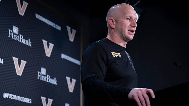 Vanderbilt Football Coach Clark Lea speaks with the media before the start of practice at Vanderbilt University Tuesday, Aug. 4, 2026. Vanderbilt Football Coach Clark Lea speaks with the media before the start of practice at Vanderbilt University Tuesday, Aug. 4, 2026.