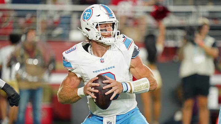 Aug 13, 2026; Santa Clara, California, USA; Tennessee Titans quarterback Will Levis (8) looks to pass in the fourth quarter during a game against the San Francisco 49ers at Levi's Stadium. Mandatory Credit: David Gonzales-Imagn Images Aug 13, 2026; Santa Clara, California, USA; Tennessee Titans quarterback Will Levis (8) looks to pass in the fourth quarter during a game against the San Francisco 49ers at Levi's Stadium. Mandatory Credit: David Gonzales-Imagn Images