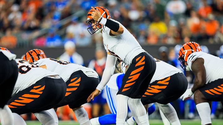 Aug 13, 2026; Cincinnati, Ohio, USA; Cincinnati Bengals quarterback Joe Burrow (9) calls a play in the first half against the Detroit Lions at Paycor Stadium. Mandatory Credit: Katie Stratman-Imagn Images Aug 13, 2026; Cincinnati, Ohio, USA; Cincinnati Bengals quarterback Joe Burrow (9) calls a play in the first half against the Detroit Lions at Paycor Stadium. Mandatory Credit: Katie Stratman-Imagn Images