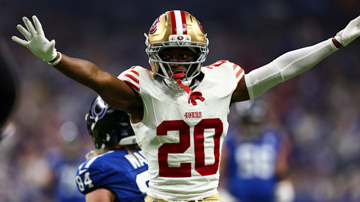 San Francisco 49ers cornerback Upton Stout (20) San Francisco 49ers cornerback Upton Stout (20)