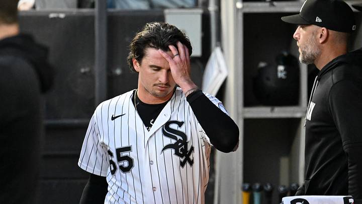 Sep 26, 2026; Chicago, Illinois, USA;  Chicago White Sox pitcher Davis Martin (65) walks into the dugout after being relieved during the first inning against the Colorado Rockies at Rate Field.  Mandatory Credit: Matt Marton-Imagn Images