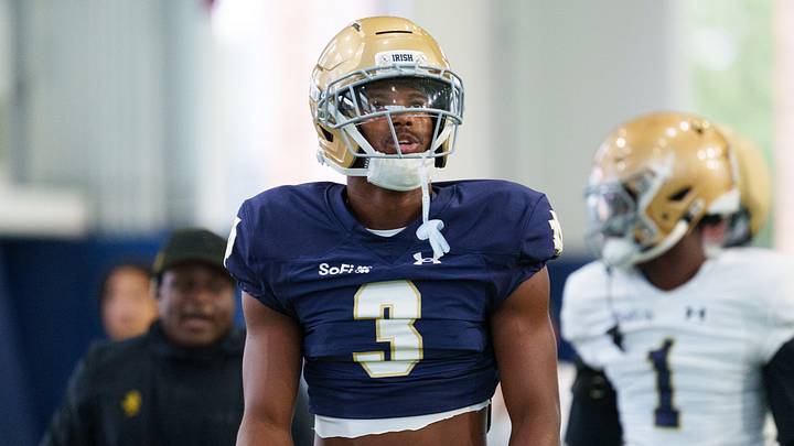 Wide receiver Mylan Graham during a Notre Dame football practice at Irish Athletic Center on Sunday, Aug. 16, 2026, in South Bend. Wide receiver Mylan Graham during a Notre Dame football practice at Irish Athletic Center on Sunday, Aug. 16, 2026, in South Bend.