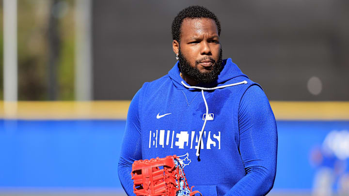 Blue Jays first baseman Vladimir Guerrero Jr. works out during spring training practice at Player Development Complex. 
