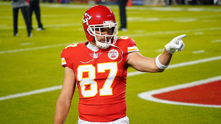 Kansas City Chiefs tight end Travis Kelce. Kansas City Chiefs tight end Travis Kelce.