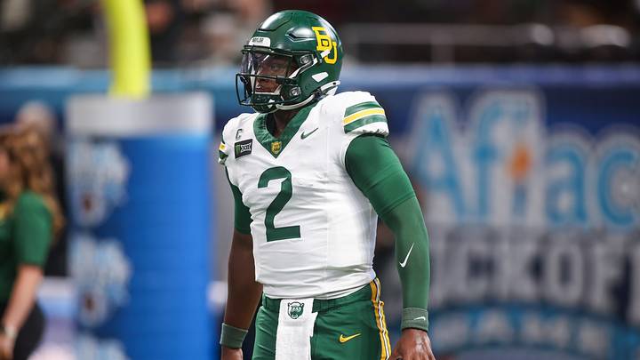 Sep 5, 2026; Atlanta, Georgia, USA; Baylor Bears quarterback DJ Lagway (2) prepares for a game against the Auburn Tigers at Mercedes-Benz Stadium. Mandatory Credit: Brett Davis-Imagn Images