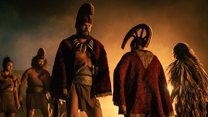 Jason Momoa in "Chief of War," premiering August 1, 2025 on Apple TV+.