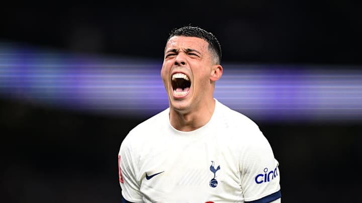Pedro Porro celebrates against Burnely in the FA Cup last season