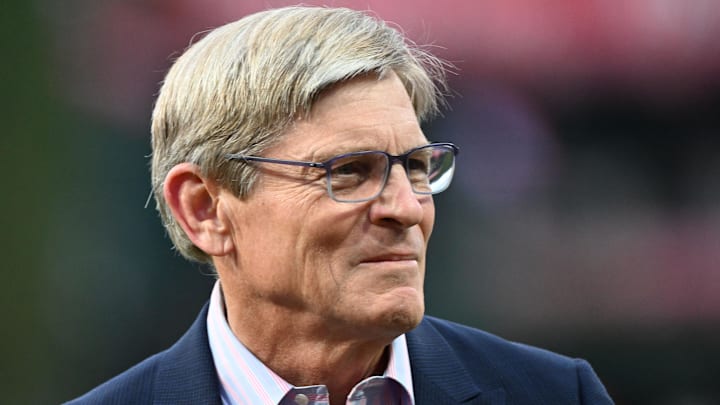Sep 4, 2025; Philadelphia, Pennsylvania, USA; Philadelphia Phillies principal owner John Middleton on field before game against the Atlanta Braves at Lincoln Financial Field. Mandatory Credit: Eric Hartline-Imagn Images