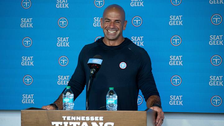Tennessee Titans coach Robert Saleh addresses the media after team practice Vanderbilt Health Football Center Tuesday, Sept. 1, 2026. Tennessee Titans coach Robert Saleh addresses the media after team practice Vanderbilt Health Football Center Tuesday, Sept. 1, 2026.
