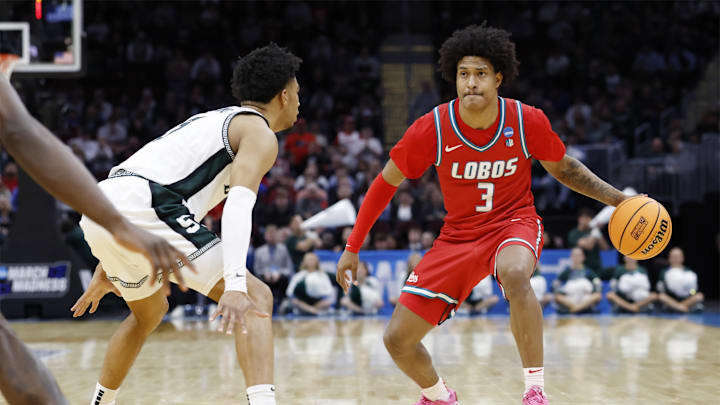 New Mexico Lobos guard Tru Washington (3). New Mexico Lobos guard Tru Washington (3).