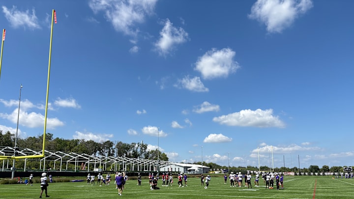 Vikings players at practice on Tuesday, August 19 Vikings players at practice on Tuesday, August 19
