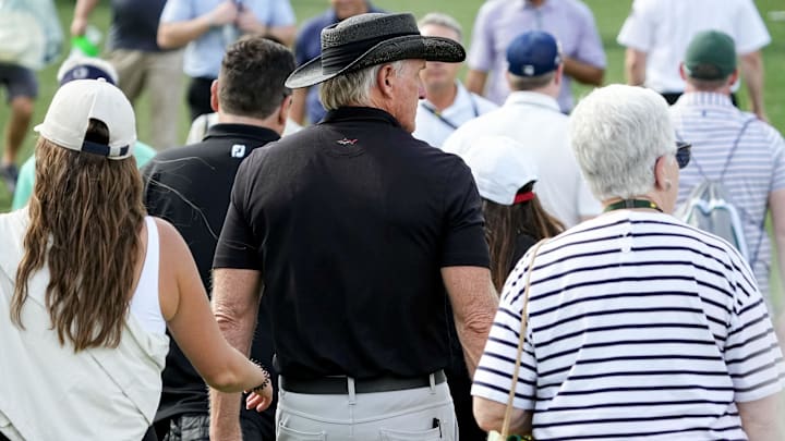 Greg Norman was easily recognized as a fan at the 2024 Masters.