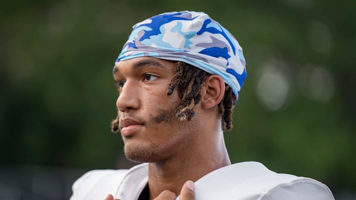 Benjamin's Adam Balogoun-Ali at a preseason game against Dwyer on August 16, 2024, in Palm Beach Gardens, Florida.