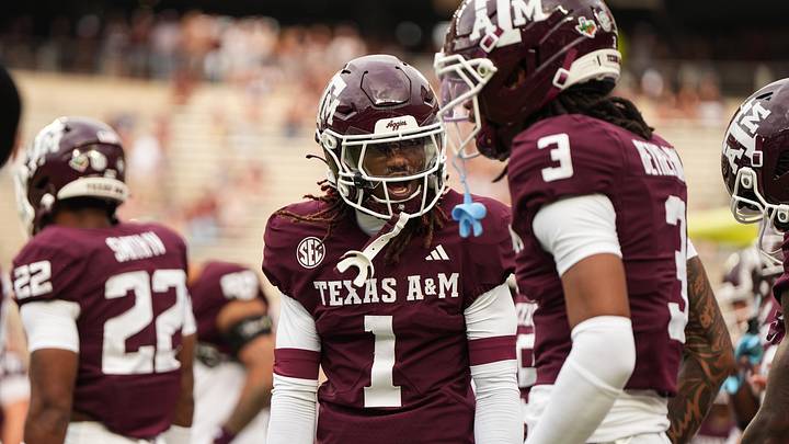 Aug 30, 2025; College Station, Texas, USA; Texas A&M Aggies safety Bryce Anderson (1) pregame against the UTSA Roadrunners at Kyle Field. Mandatory Credit: Sean Thomas-Imagn Images Aug 30, 2025; College Station, Texas, USA; Texas A&M Aggies safety Bryce Anderson (1) pregame against the UTSA Roadrunners at Kyle Field. Mandatory Credit: Sean Thomas-Imagn Images