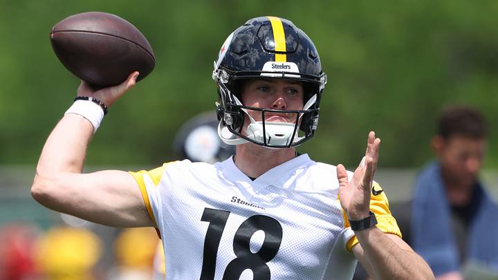 May 28, 2026; Pittsburgh, PA, USA; Pittsburgh Steelers quarterback Will Howard (18) participates in OTA drills at the UPMC Rooney Sports Complex. Mandatory Credit: Charles LeClaire-Imagn Images May 28, 2026; Pittsburgh, PA, USA; Pittsburgh Steelers quarterback Will Howard (18) participates in OTA drills at the UPMC Rooney Sports Complex. Mandatory Credit: Charles LeClaire-Imagn Images