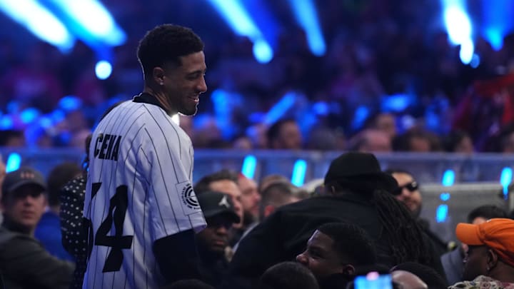 Feb 1, 2025; Indianapolis, IN, USA; Tyrese Haliburton
attends the Men’s Royal Rumble match during the WWE Royal Rumble at Lucas Oil Stadium. Mandatory Credit: Joe Camporeale-Imagn Images Feb 1, 2025; Indianapolis, IN, USA; Tyrese Haliburton
attends the Men’s Royal Rumble match during the WWE Royal Rumble at Lucas Oil Stadium. Mandatory Credit: Joe Camporeale-Imagn Images