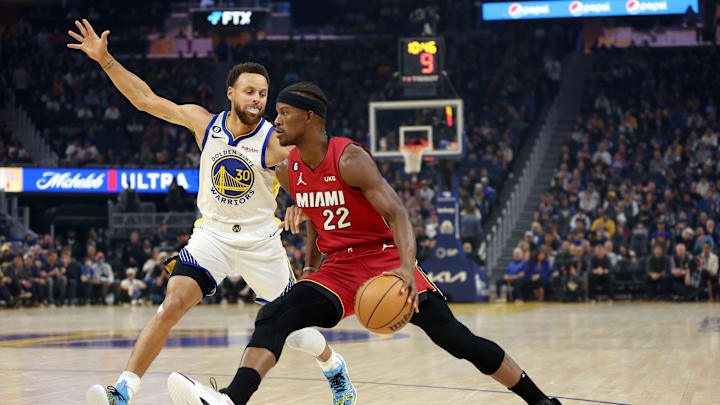 Jimmy Butler, Miami Heat and Stephen Curry, Golden State Warriors
