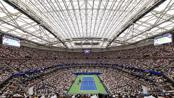 Sep 6, 2025; Flushing, NY, USA; A general view of Arthur Ashe Stadium in Billie Jean King National Tennis Center. Mandatory Credit: Mike Frey-Imagn Images Sep 6, 2025; Flushing, NY, USA; A general view of Arthur Ashe Stadium in Billie Jean King National Tennis Center. Mandatory Credit: Mike Frey-Imagn Images