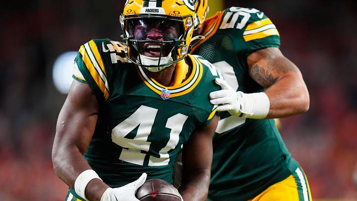 Green Bay Packers safety Mark Perry (41| celebrates his interception in the second quarter against the Denver Broncos. Green Bay Packers safety Mark Perry (41| celebrates his interception in the second quarter against the Denver Broncos.