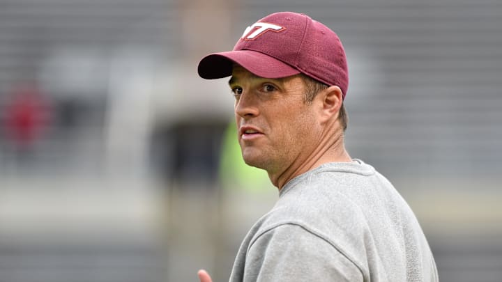 Apr 25, 2015; Blacksburg, VA, USA; Virginia Tech Hokies associate head coach Shane Beamer looks on during the Orange Maroon spring game at Lane Stadium. Mandatory Credit: Michael Shroyer-Imagn Images Apr 25, 2015; Blacksburg, VA, USA; Virginia Tech Hokies associate head coach Shane Beamer looks on during the Orange Maroon spring game at Lane Stadium. Mandatory Credit: Michael Shroyer-Imagn Images