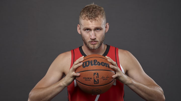 Sep 30, 2024; Houston, TX, USA; Houston Rockets center Jock Landale (2) during Houston Rockets media day. Mandatory Credit: Troy Taormina-Imagn Images Sep 30, 2024; Houston, TX, USA; Houston Rockets center Jock Landale (2) during Houston Rockets media day. Mandatory Credit: Troy Taormina-Imagn Images