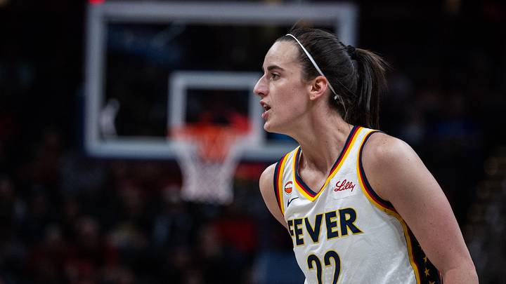 Apr 30, 2026; Indianapolis, IN, USA; Indiana Fever guard Caitlin Clark (22) during the first half of the game against the Dallas Wings at the Gainbridge Fieldhouse. Mandatory Credit: Trevor Ruszkowski-Imagn Images