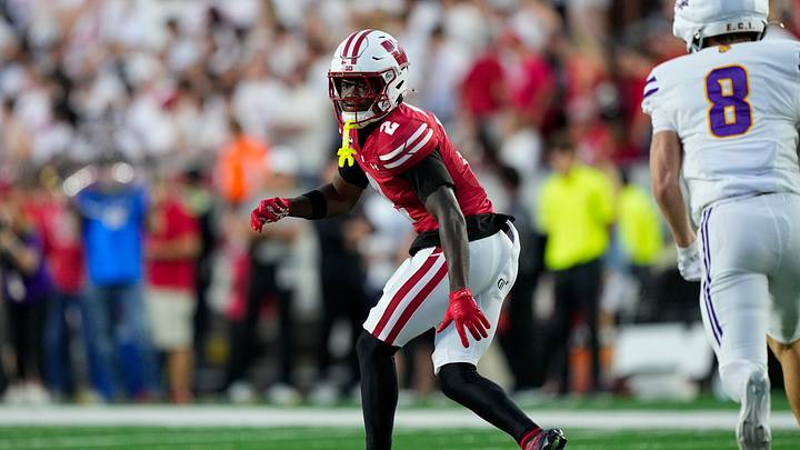 Sep 12, 2026; Madison, Wisconsin, USA;  Wisconsin Badgers cornerback Javan Robinson (2) during the game against the Western Illinois Leathernecks at Camp Randall Stadium. Mandatory Credit: Jeff Hanisch-Imagn Images