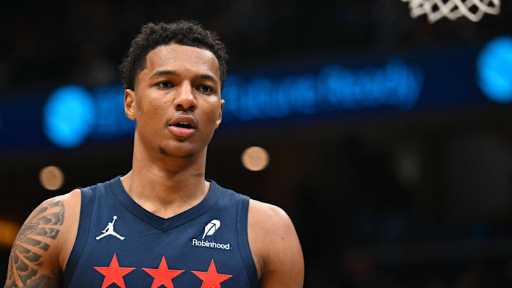 Mar 16, 2026; Washington, District of Columbia, USA; Washington Wizards forward Julian Reese (15) on the court against the Golden State Warriors during the first half at Capital One Arena. Mandatory Credit: Brad Mills-Imagn Images