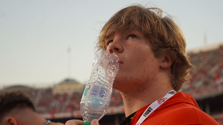 Recruit Davis Seaman, of Bishop Watterson, was in attendance at the Ohio State football game against Minnesota at Ohio Stadium in Columbus, Ohio, on Oct. 4, 2025.