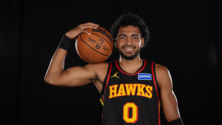 Sep 29, 2025; Atlanta, GA, USA; Mandatory Credit: Atlanta Hawks forward Jacob Toppin (0) poses for a photo during Media Day. Dale Zanine-Imagn Images Sep 29, 2025; Atlanta, GA, USA; Mandatory Credit: Atlanta Hawks forward Jacob Toppin (0) poses for a photo during Media Day. Dale Zanine-Imagn Images