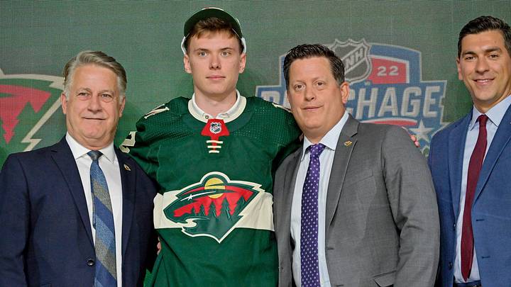 Jul 7, 2022; Montreal, Quebec, CANADA; Danila Yurov after being selected as the number twenty-four overall pick to the Minnesota Wild in the first round of the 2022 NHL Draft at Bell Centre. Mandatory Credit: Eric Bolte-Imagn Images Jul 7, 2022; Montreal, Quebec, CANADA; Danila Yurov after being selected as the number twenty-four overall pick to the Minnesota Wild in the first round of the 2022 NHL Draft at Bell Centre. Mandatory Credit: Eric Bolte-Imagn Images