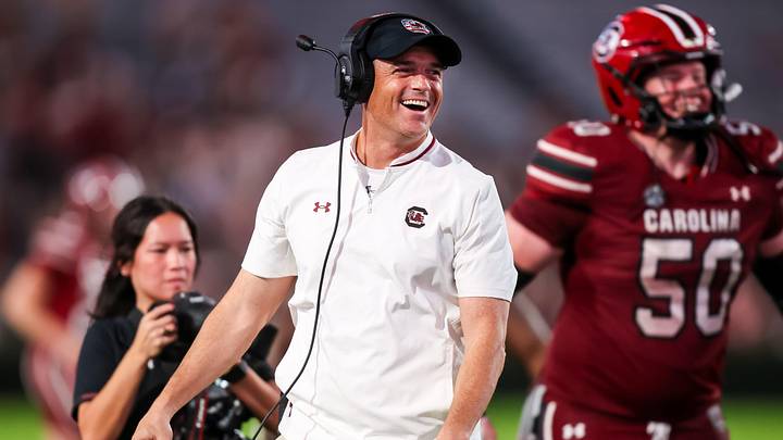 Nov 22, 2025; Columbia, South Carolina, USA; South Carolina Gamecocks head coach Shane Beamer reacts to a play against the Coastal Carolina Chanticleers in the second half at Williams-Brice Stadium. Mandatory Credit: Jeff Blake-Imagn Images Nov 22, 2025; Columbia, South Carolina, USA; South Carolina Gamecocks head coach Shane Beamer reacts to a play against the Coastal Carolina Chanticleers in the second half at Williams-Brice Stadium. Mandatory Credit: Jeff Blake-Imagn Images