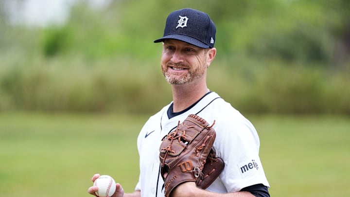 Detroit Tigers pitcher Alex Cobb poses for a photo during picture day of spring training at TigerTown in Lakeland, Fla. on Wednesday, Feb. 19, 2025. Detroit Tigers pitcher Alex Cobb poses for a photo during picture day of spring training at TigerTown in Lakeland, Fla. on Wednesday, Feb. 19, 2025.