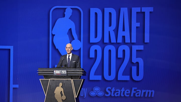 Jun 25, 2025; Brooklyn, NY, USA; NBA commissioner Adam Silver speaks during the 2025 NBA Draft at Barclays Center. Mandatory Credit: Brad Penner-Imagn Images Jun 25, 2025; Brooklyn, NY, USA; NBA commissioner Adam Silver speaks during the 2025 NBA Draft at Barclays Center. Mandatory Credit: Brad Penner-Imagn Images