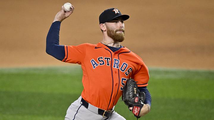 May 27, 2026; Arlington, Texas, USA; Houston Astros starting pitcher Mike Burrows (50) pitches against the Texas Rangers during the seventh inning at Globe Life Field. Mandatory Credit: Jerome Miron-Imagn Images May 27, 2026; Arlington, Texas, USA; Houston Astros starting pitcher Mike Burrows (50) pitches against the Texas Rangers during the seventh inning at Globe Life Field. Mandatory Credit: Jerome Miron-Imagn Images