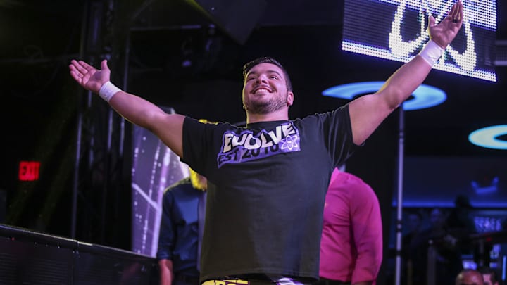 Nov 12, 2016; Queens , NY, USA;  Ethan Page making his entrance prior to his match against Zack