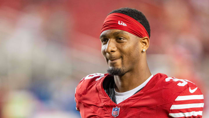 August 19, 2023; Santa Clara, California, USA; San Francisco 49ers cornerback Nate Brooks (36) after the game against the Denver Broncos at Levi's Stadium. Mandatory Credit: Kyle Terada-USA TODAY Sports August 19, 2023; Santa Clara, California, USA; San Francisco 49ers cornerback Nate Brooks (36) after the game against the Denver Broncos at Levi's Stadium. Mandatory Credit: Kyle Terada-USA TODAY Sports