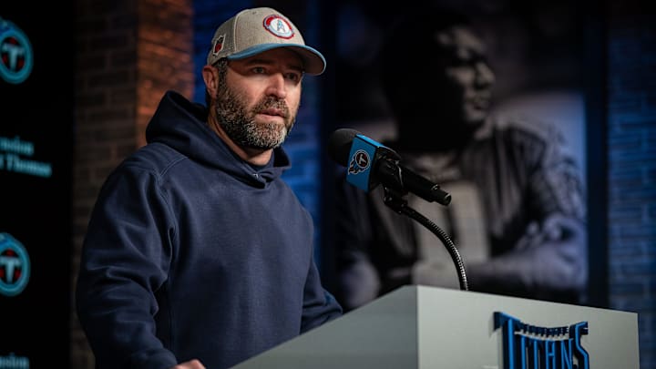 Tennessee Titans head coach Brian Callahan speaks during a press conference at Ascension Saint Thomas Sports Park in Nashville, Tenn., Monday, Jan. 6, 2025.